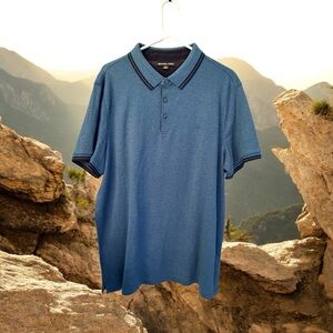Michael Kors Blue with Black Trim Polo Shirt - XL